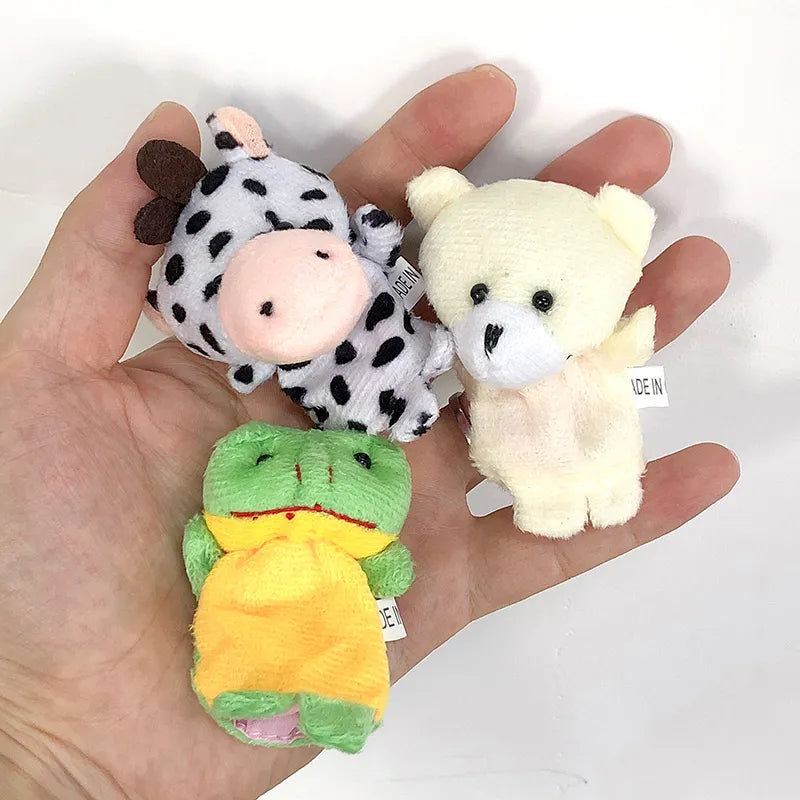 Soft Cute Baby Toys Animal Family Story Hand Finger Puppet Pretend Paly Cloth Soft Dolls Parent-child Game Props For Neonatal