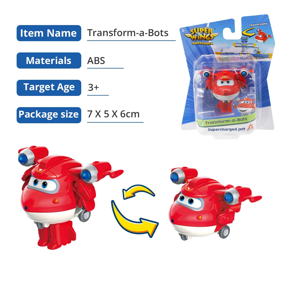 Super Wings 2 Inches Mini Transforming Toy Deformation Airplane Robot Action Figures Transformation Toys For Children Gifts