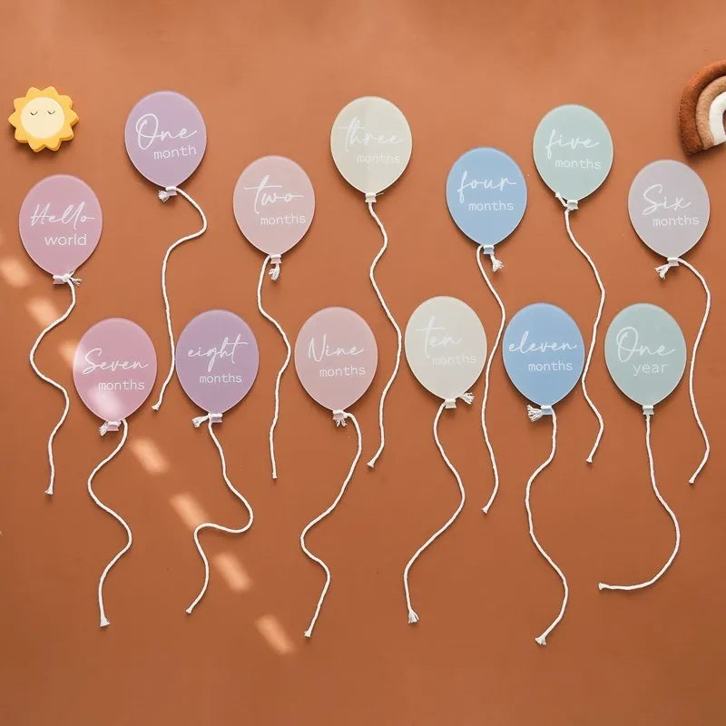 Newborn Balloon Acrylic Photography Props Newborns Photography Accessories Baby Gift Birth 13 Color Birthday Milestone Gifts
