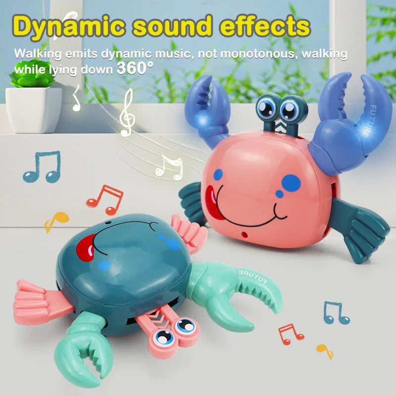 Dancing Crab Toy for Babies Induction Escape Crab Electric Pet Musical Toys Toddler Crawling Educational Toys Birthday Gifts
