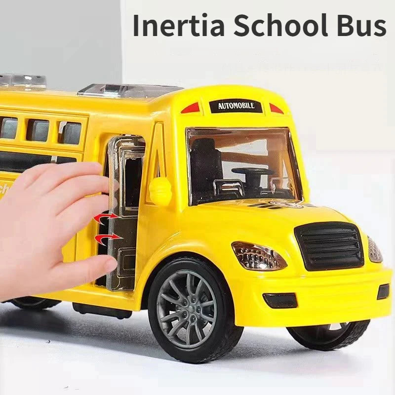 School Bus Children's Toy with Opening Doors Inertia Car for Kids Class Educational Transportation Model Toys for Boys Gift