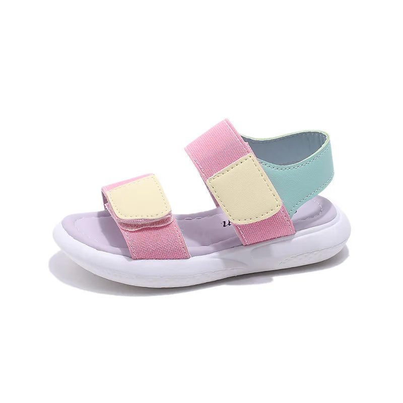 Kids Sandals Summer Baby Girls Princess Flats Fashion Party Dress Beach Shoes Outdoor Toddler Colorful Elastic Light Soft Sole