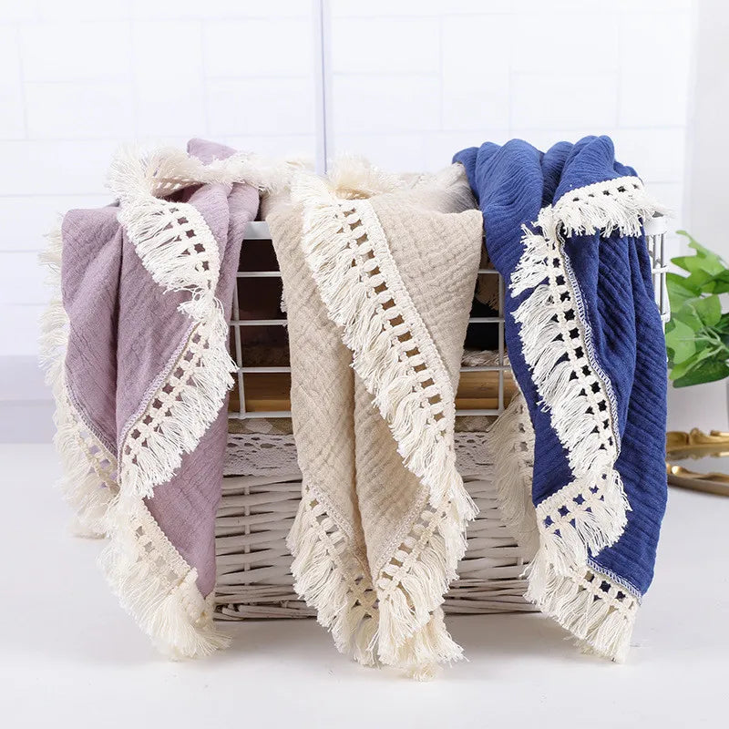 Baby Blanket Newborn Bath Towel Cotton Muslin Blanket Baby Swaddle Blanket Soft and Comfortable Breathable