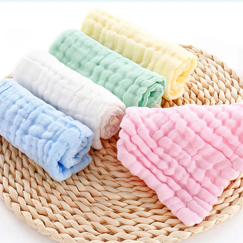 5PCS Baby Bath Towel 100% Cotton 6 Layers Gauze Kid Facecloth Face Wash Wipe Hand Soft Newborn Stuff Handkerchief 30X30cm