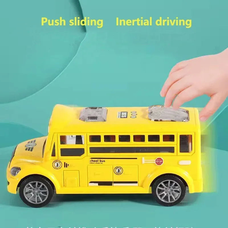 School Bus Children's Toy with Opening Doors Inertia Car for Kids Class Educational Transportation Model Toys for Boys Gift