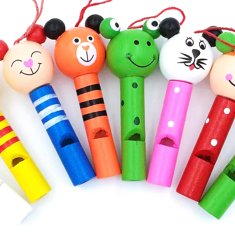 8/30Pcs Wooden Mini Cute Animal Whistle Toys Kids Birthday Party Baby Shower Gift Pinata Filler Boys Girls Party Goodie Bag Toys