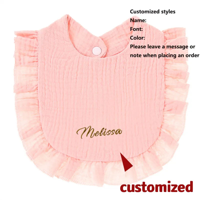 Personalized Baby Comforter Name Baby Waterproof Bib Newborn Girls Accessories Bibs Baby Boy Cotton Gauze Towel Custom Baby Bib