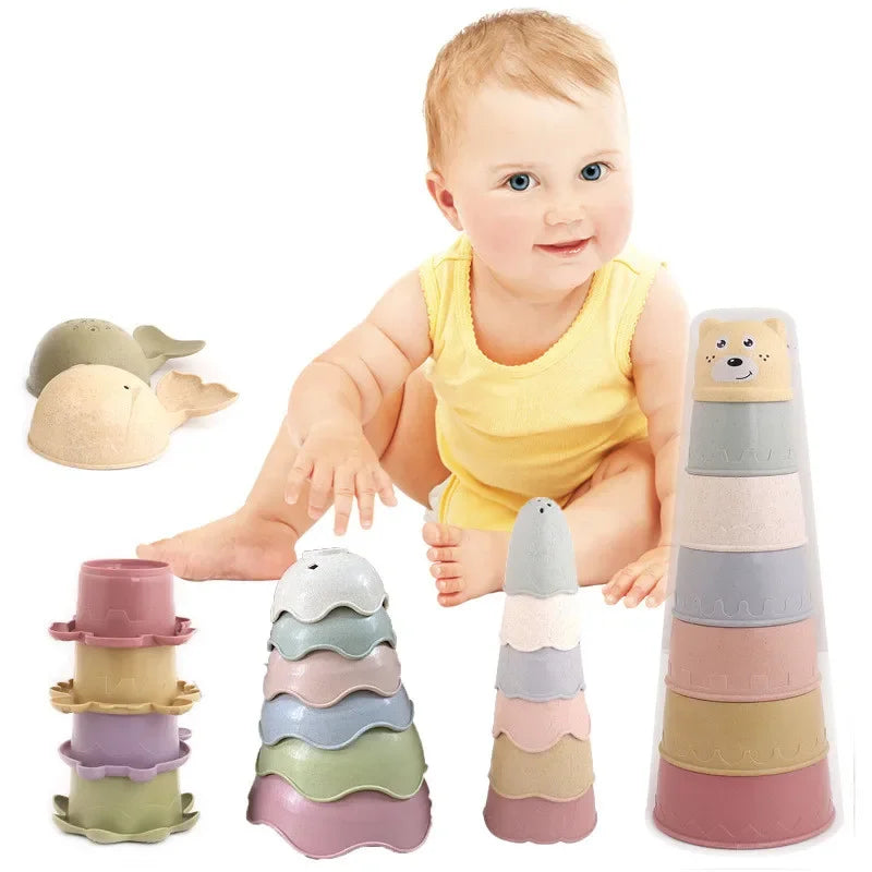 Baby Stacking Cup Toys Baby Early Educational Toy Nesting Cup Toy Baby Bath Toy Best Montessori Toy Gift for 6 Month+ Boys&Girls