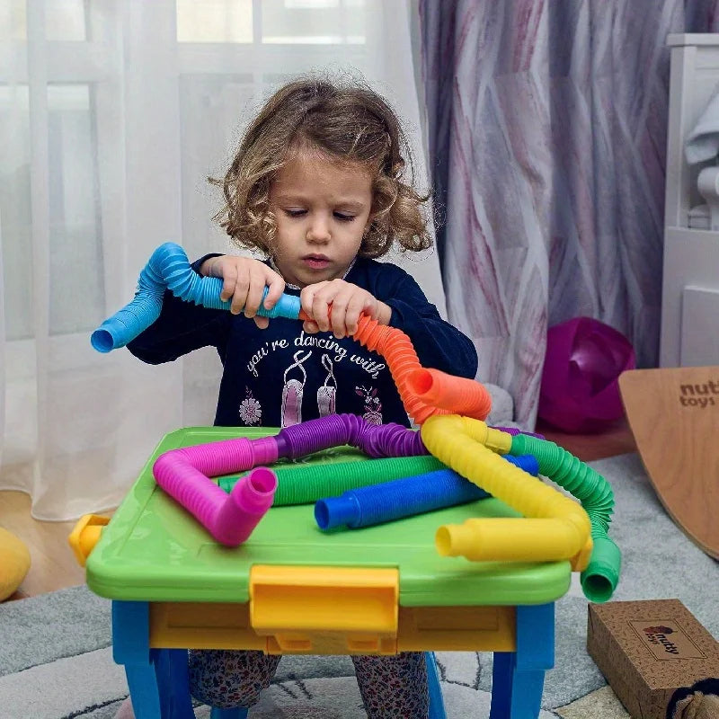 Popular Tube Sensory Toys (Big) Fine Motor Skills Learning Toddler Toys For Kids Top Fidget Best Toddler Travel Toy
